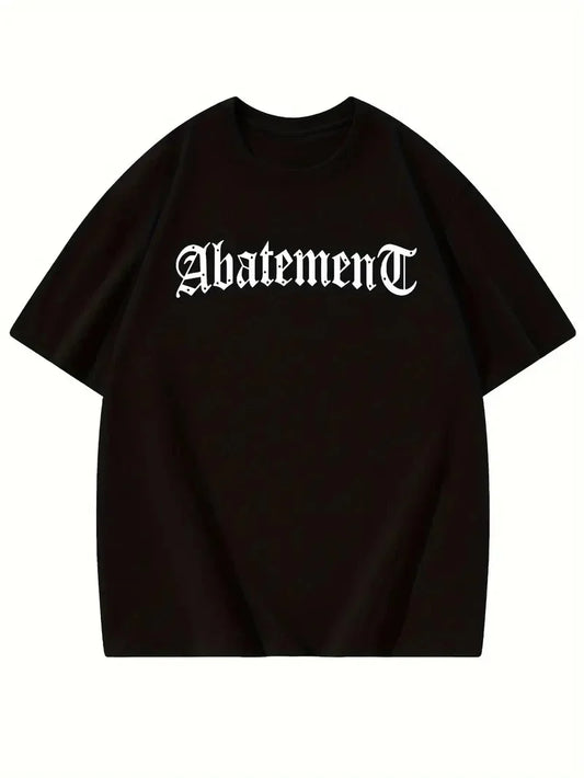 Örümcek Ağı Desenli Baskılı Oversize Bisiklet Yaka T-shirt - Siyah