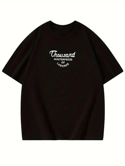 Thousand Ön Arka Baskılı Oversize Bisiklet Yaka T-shirt - Beyaz