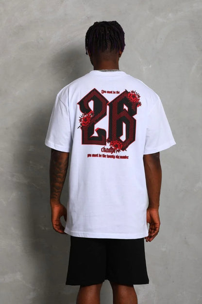 Unisex Oversize Baskılı Bisiklet Yaka T-Shirt - Siyah