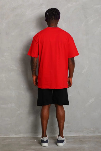 Unisex Oversize Düz Bisiklet Yaka T-Shirt - Beyaz