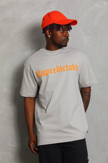 Unisex Oversize Baskılı Bisiklet Yaka T-Shirt - Beyaz