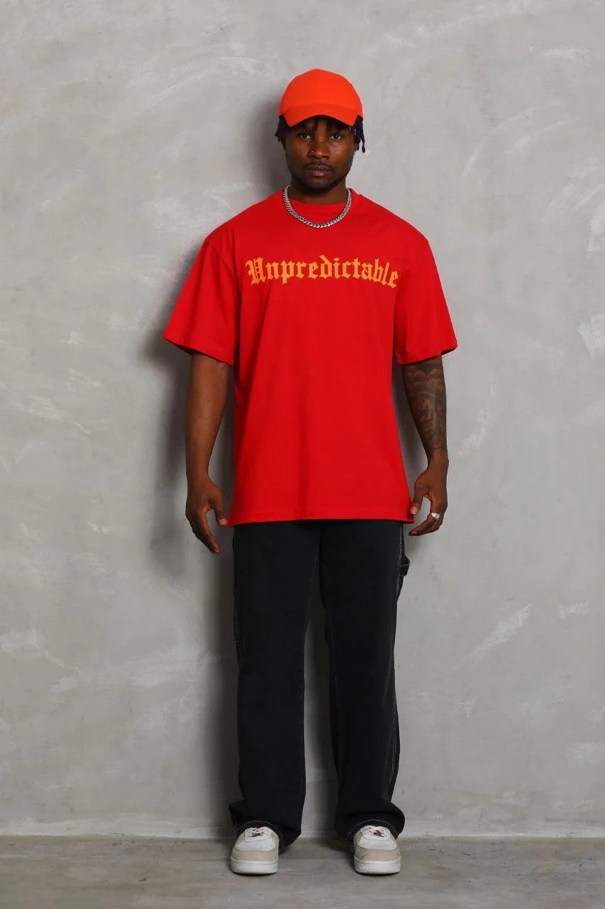 Unisex Oversize Baskılı Bisiklet Yaka T-Shirt - Beyaz