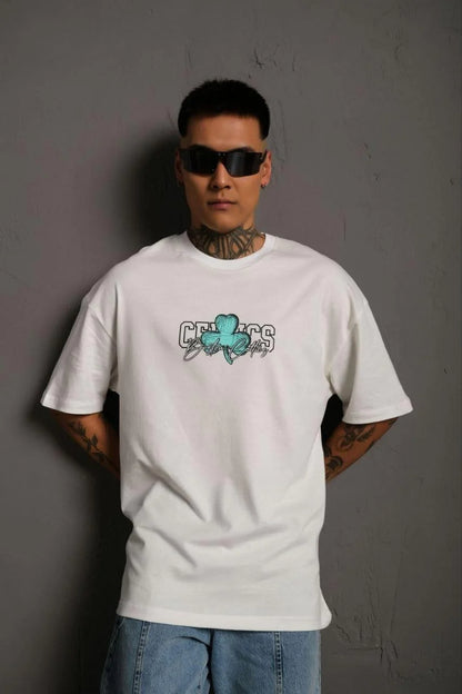 Erkek Sırt Baskılı T-shirt - Bej