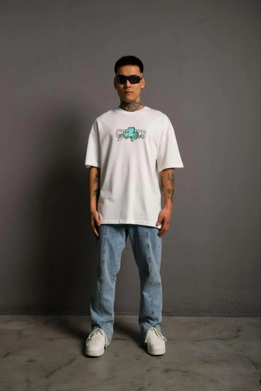 Erkek Sırt Baskılı T-shirt - Bej