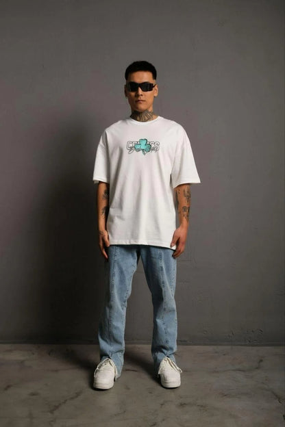 Erkek Sırt Baskılı T-shirt - Bej