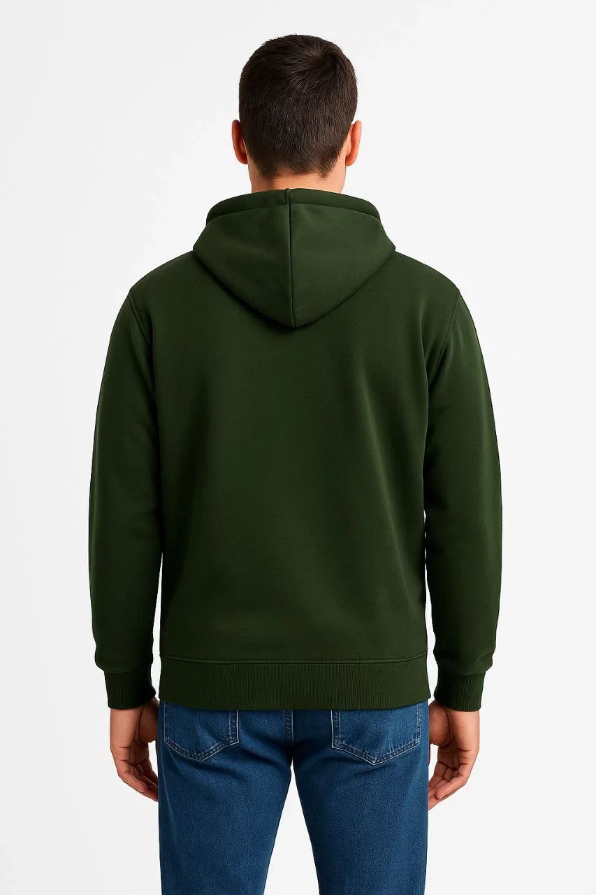 Kadın Üç İplik Kapüşonlu Tam Fermuarlı Kanguru Çepli SweatShirt Hoodie - Gri
