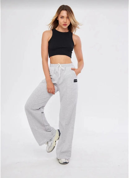 İki iplik Bol Paça Eşofman Pantalon - Siyah