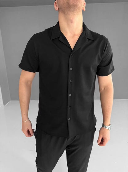 İki İplik Kumaş  Gömlek - Beyaz