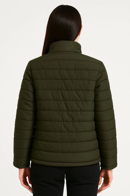 Kadın Bomber Mont Ceket – Su İtici Kumaş, Kapitone Astarlı, Fermuarlı, Kışlık - Kırmızı