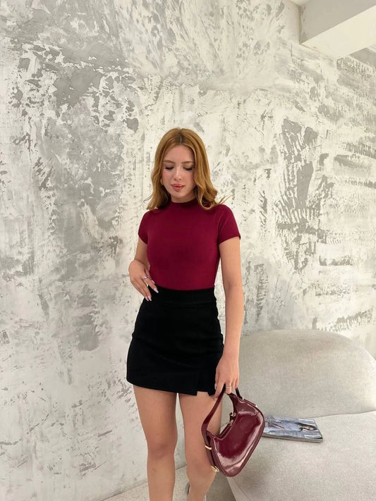 Kadın Kısa kol Badi bluz - Beyaz