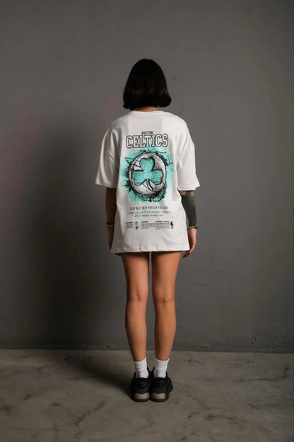 Erkek Sırt Baskılı T-shirt - Bej