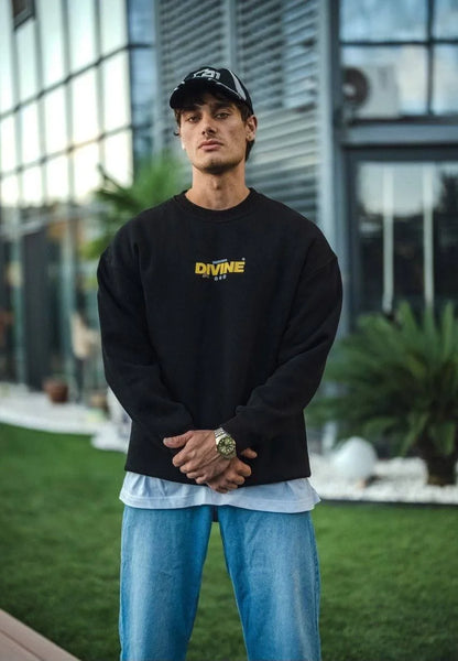 Kışlık Bisiklet Yaka Baskılı SweatShirt - Beyaz