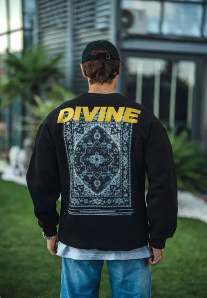 Kışlık Bisiklet Yaka Baskılı SweatShirt - Beyaz