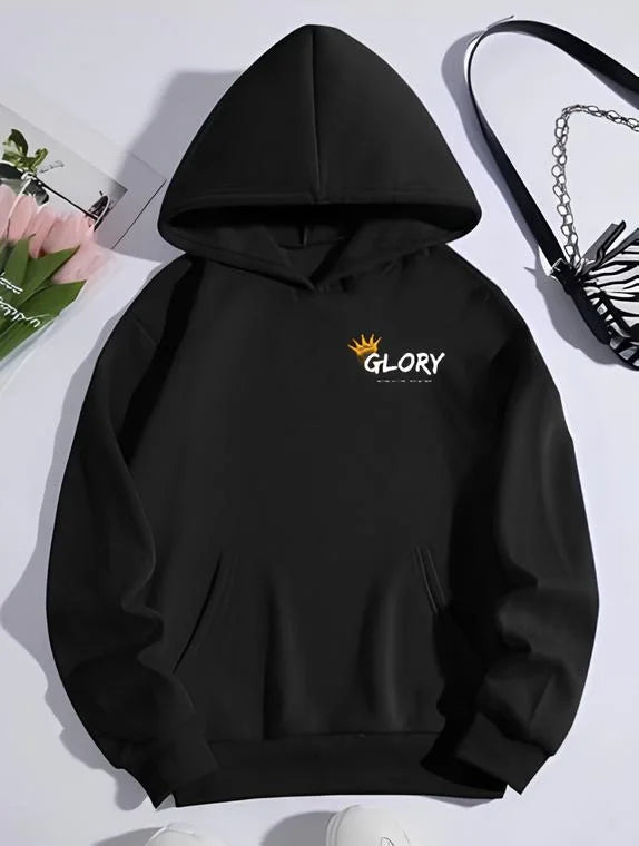 Kışlık Üç İplik Kapüşonlu SweatShirt - Siyah