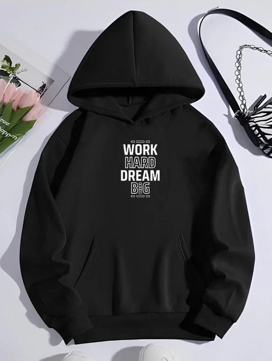 Kışlık Üç İplik Kapüşonlu SweatShirt - Siyah