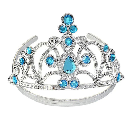 Mavi Taşlı Elsa Prenses Çocuk Tacı 16x14 cm