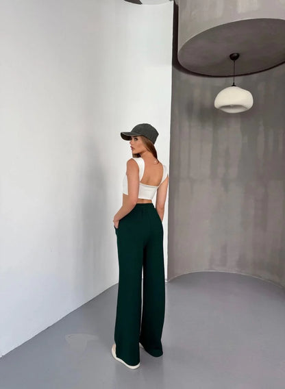 Osy Modal Yumuşak Dokulu Kumaş Nakış işlemeli Rahat Bol Paça Eşofman Pantalon - Bordo