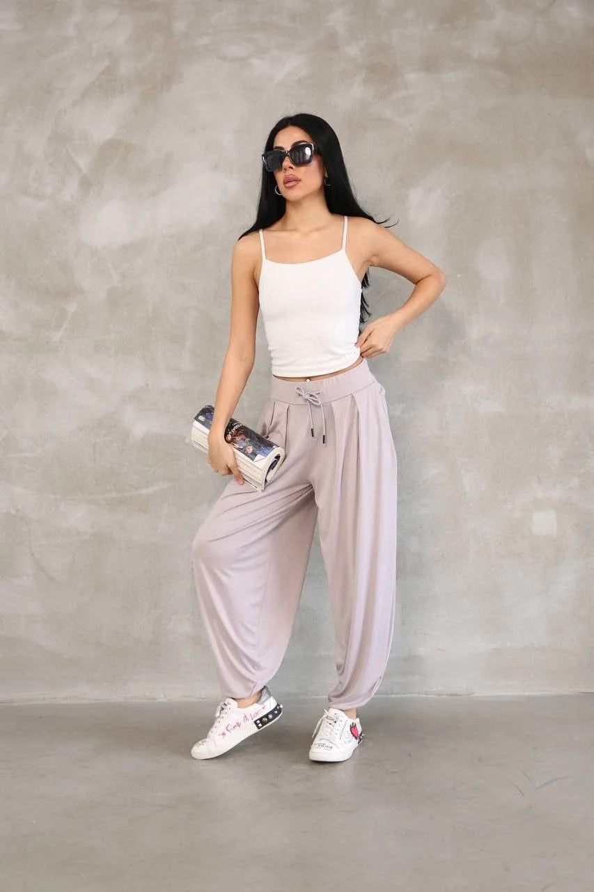 Osy Modal Yumuşak Dokulu Kumaş Şalvar Pantalon - Siyah