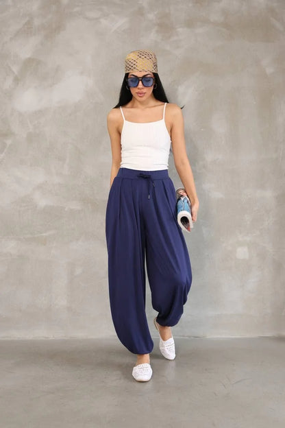 Osy Modal Yumuşak Dokulu Kumaş Şalvar Pantalon - Siyah