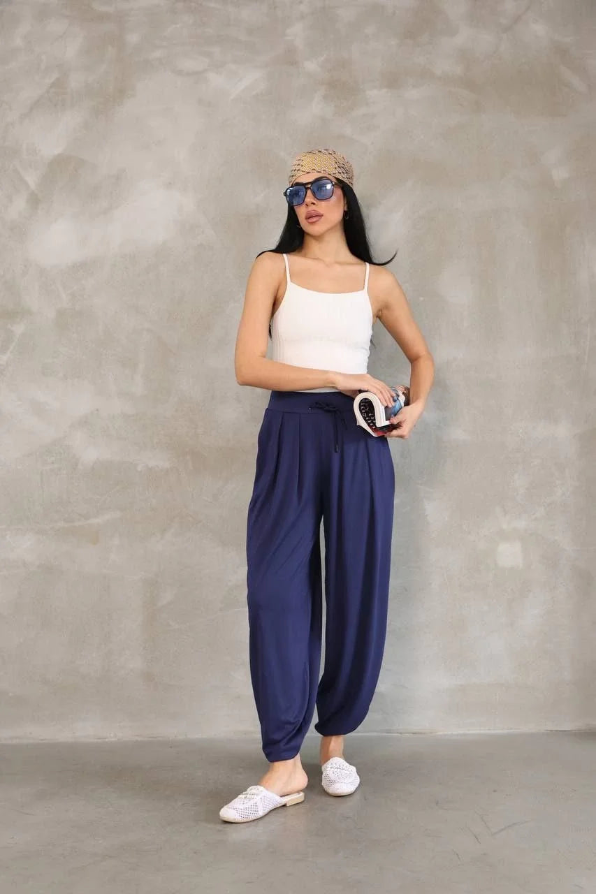 Osy Modal Yumuşak Dokulu Kumaş Şalvar Pantalon - Siyah