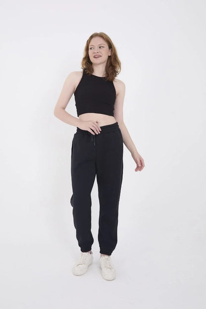 Üç İplik Basic Lastikli Eşofman Pantolon - Gri