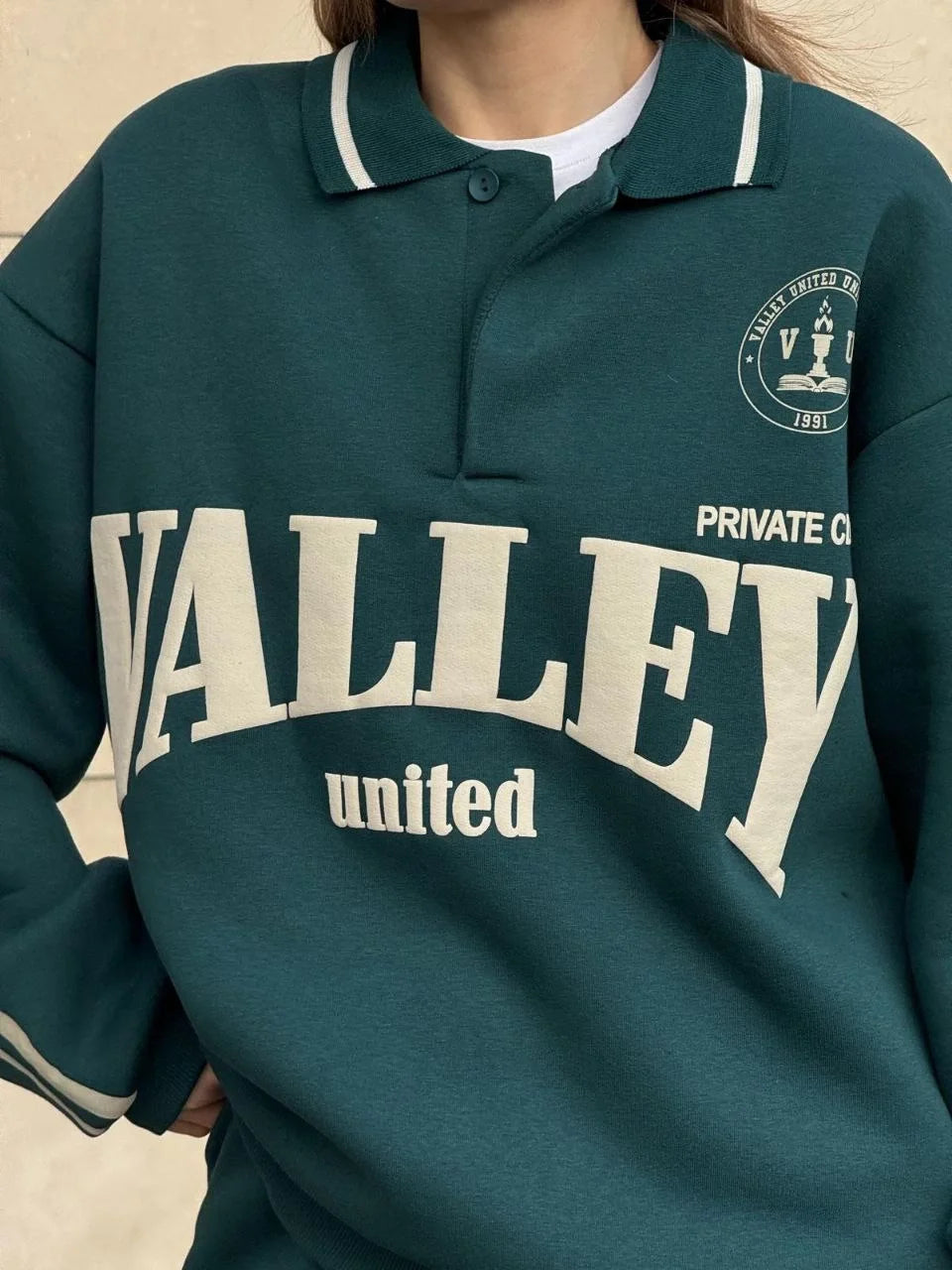 Üç İplik Yakalı Sweat Baggy Pantalonlu Takım - Bordo