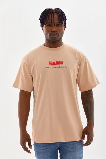 Unisex Baskılı Oversize T-Shirt - Mavi