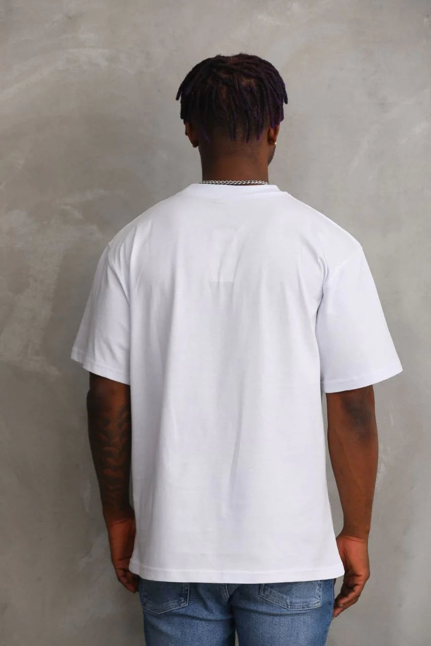 Unisex Baskılı Oversize T-Shirt - Kırmızı