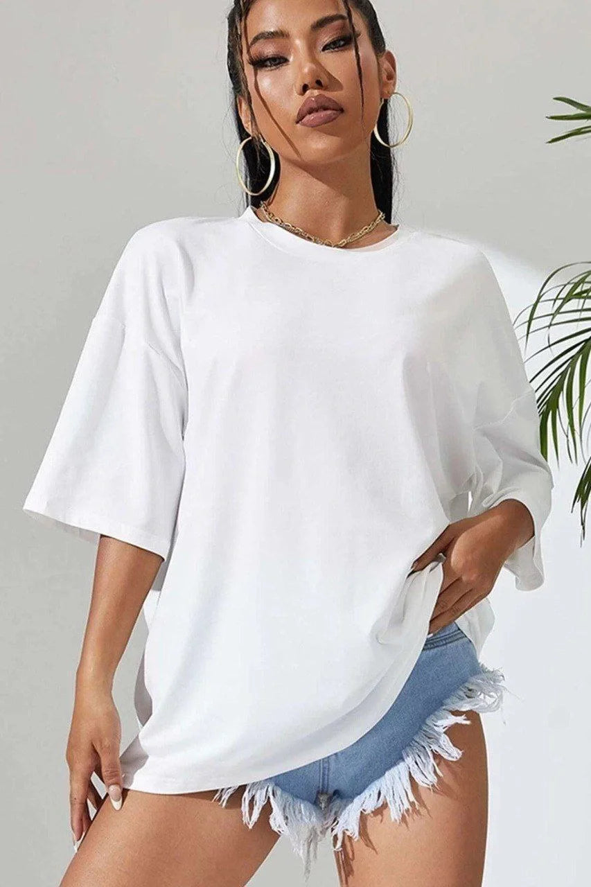 Unisex Baskılı Oversize T-Shirt - Siyah