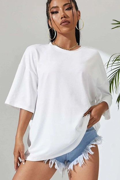 Unisex Baskılı Oversize T-Shirt - Siyah