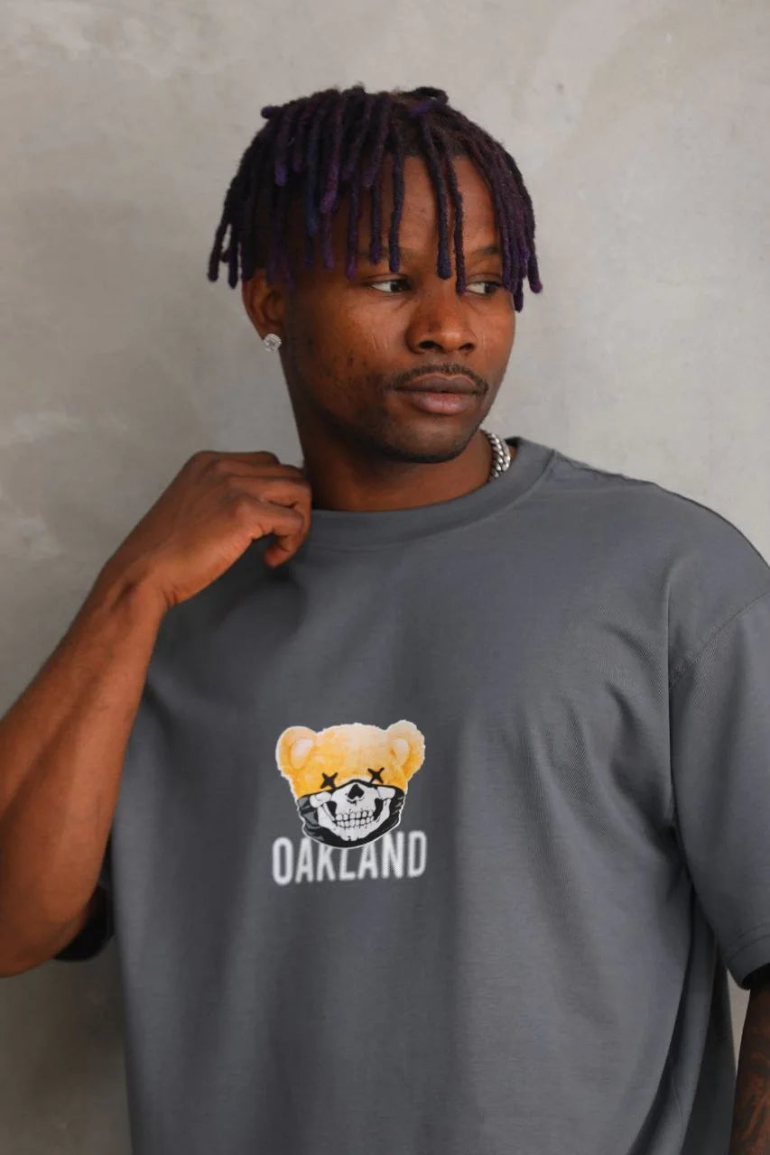 Unisex Baskılı Oversize T-Shirt - Beyaz