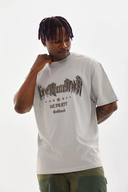 Unisex Baskılı Oversize T-Shirt - Kırmızı