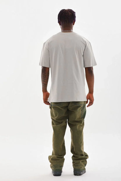 Unisex Baskılı Oversize T-Shirt - Kırmızı