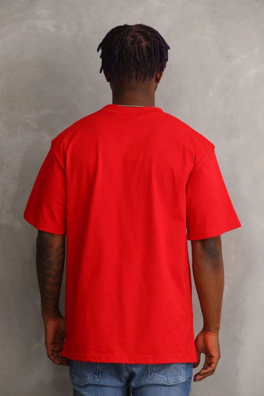 Unisex Baskılı Oversize T-Shirt - Siyah