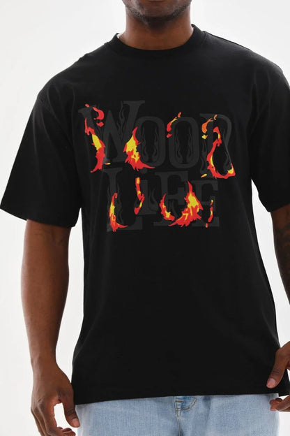 Unisex Baskılı Oversize T-Shirt - Gri