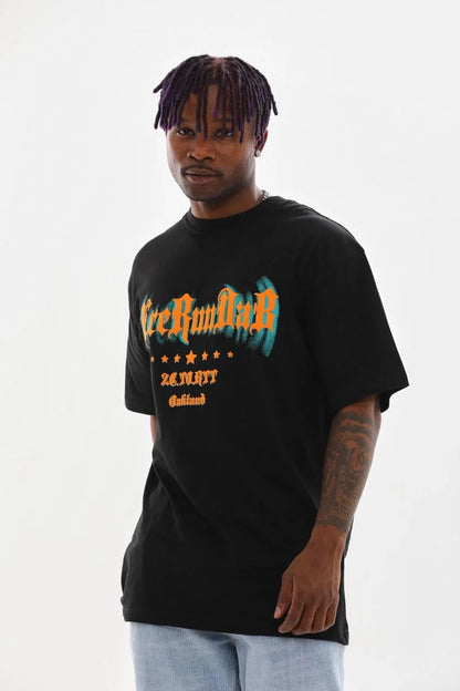 Unisex Baskılı Oversize T-Shirt - Kırmızı