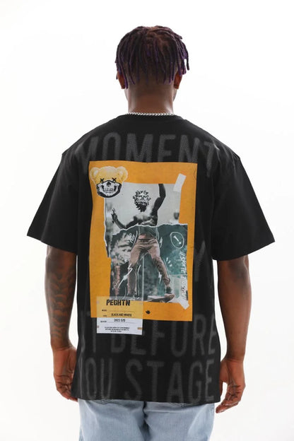 Unisex Baskılı Oversize T-Shirt - Beyaz