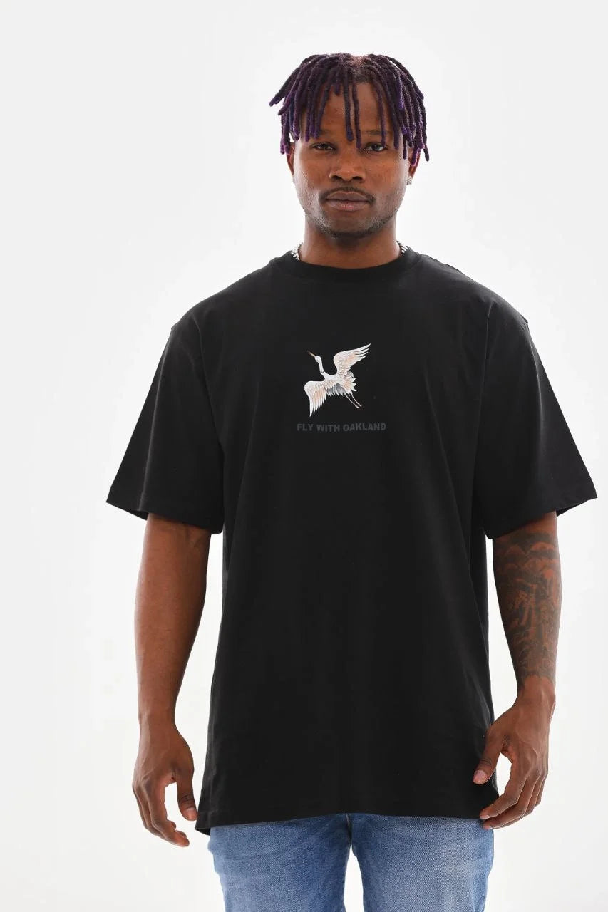 Unisex Baskılı Oversize T-Shirt - Mavi