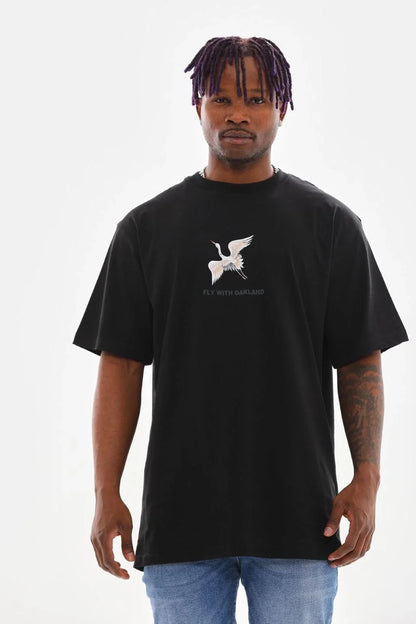 Unisex Baskılı Oversize T-Shirt - Mavi