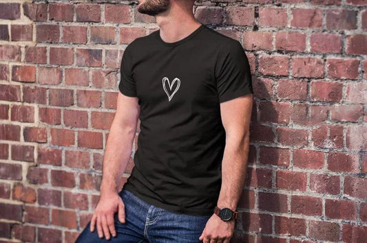 Unisex Bisiklet Yaka Baskılı Oversize T-Shirt - Beyaz