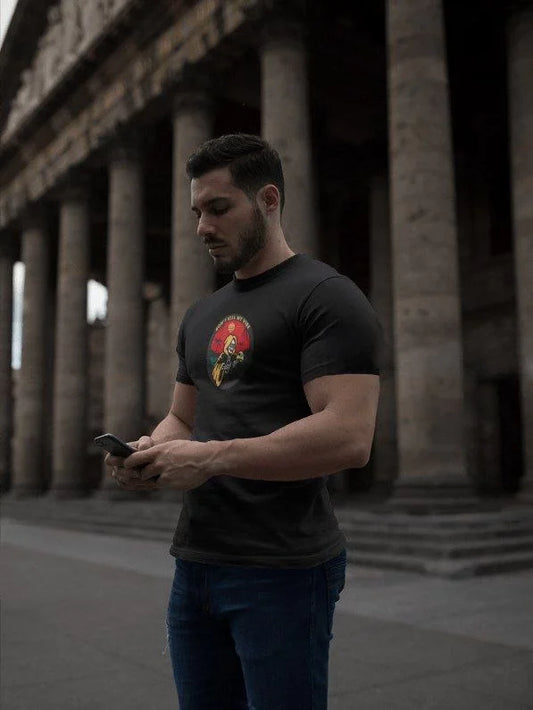 Unisex Bisiklet Yaka Baskılı Oversize T-Shirt - Beyaz