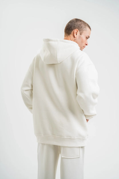 Unisex Double Oversize Kapşonlu Basic SweatShirt - Mavi