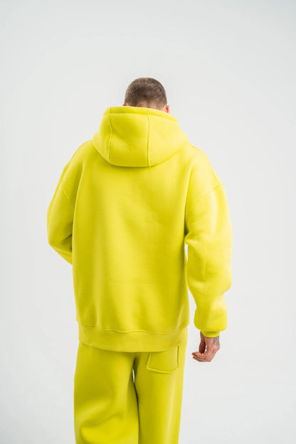 Unisex Double Oversize Kapşonlu Basic SweatShirt - Mavi