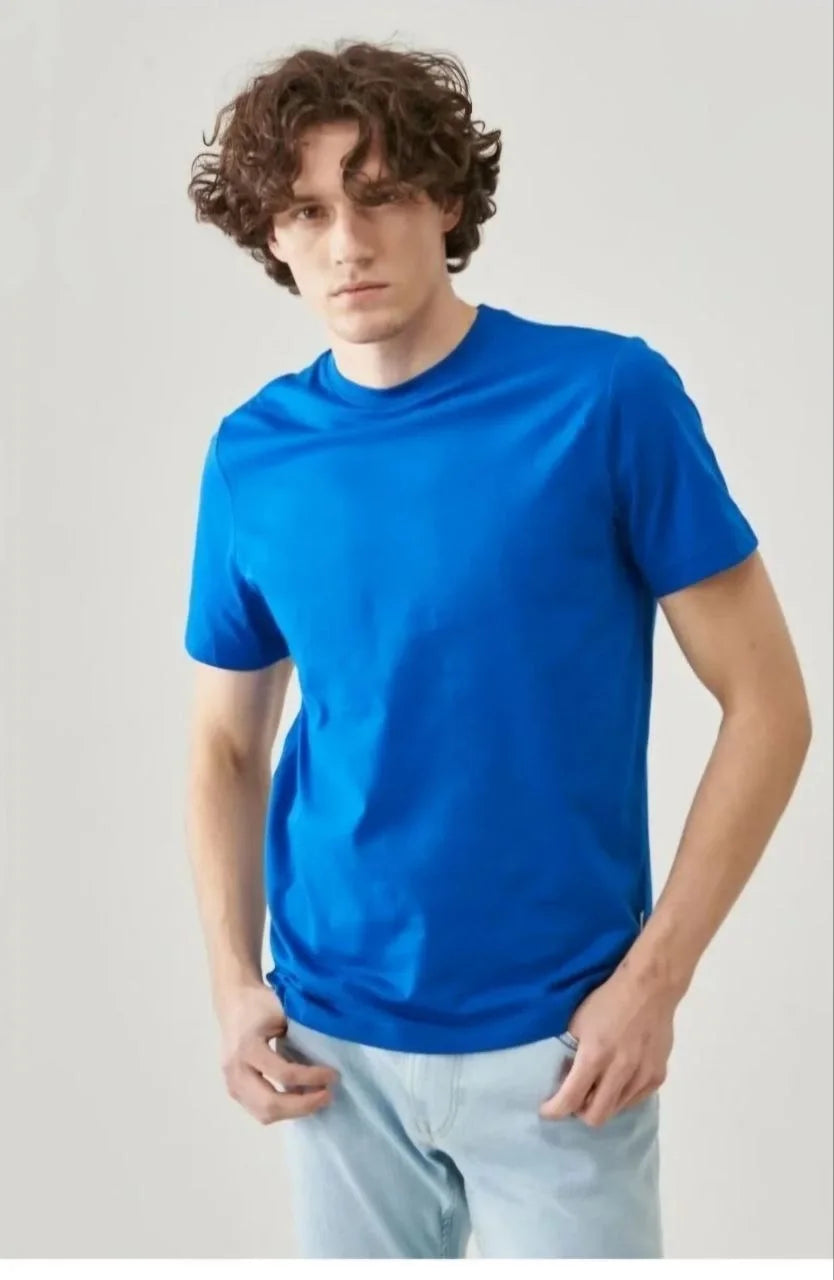 Unisex Düz Biskilet Yaka Oversize T-shirt - Siyah