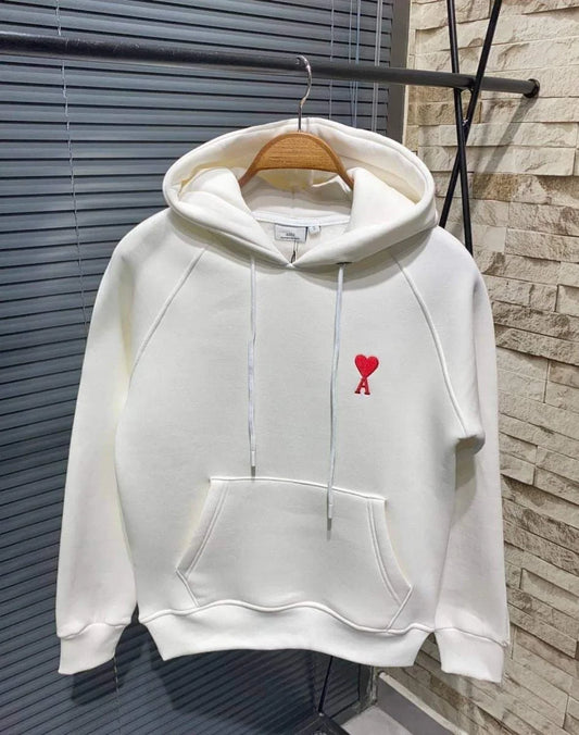 Unisex Kapşonlu Baskılı Sweetshirt - Siyah