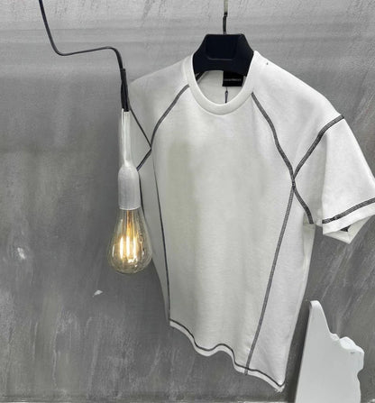 Unisex Karoyaka Dikişli Oversize T-Shirt - Siyah