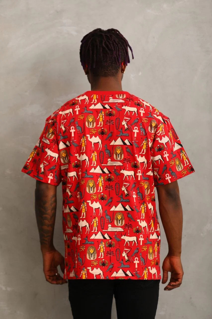 Unisex Oversize Baskılı Bisiklet Yaka T-Shirt - Beyaz