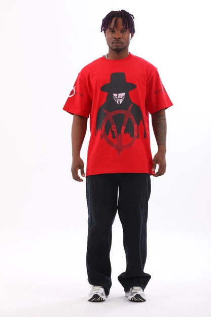 Unisex Oversize Baskılı Bisiklet Yaka T-Shirt - Gri