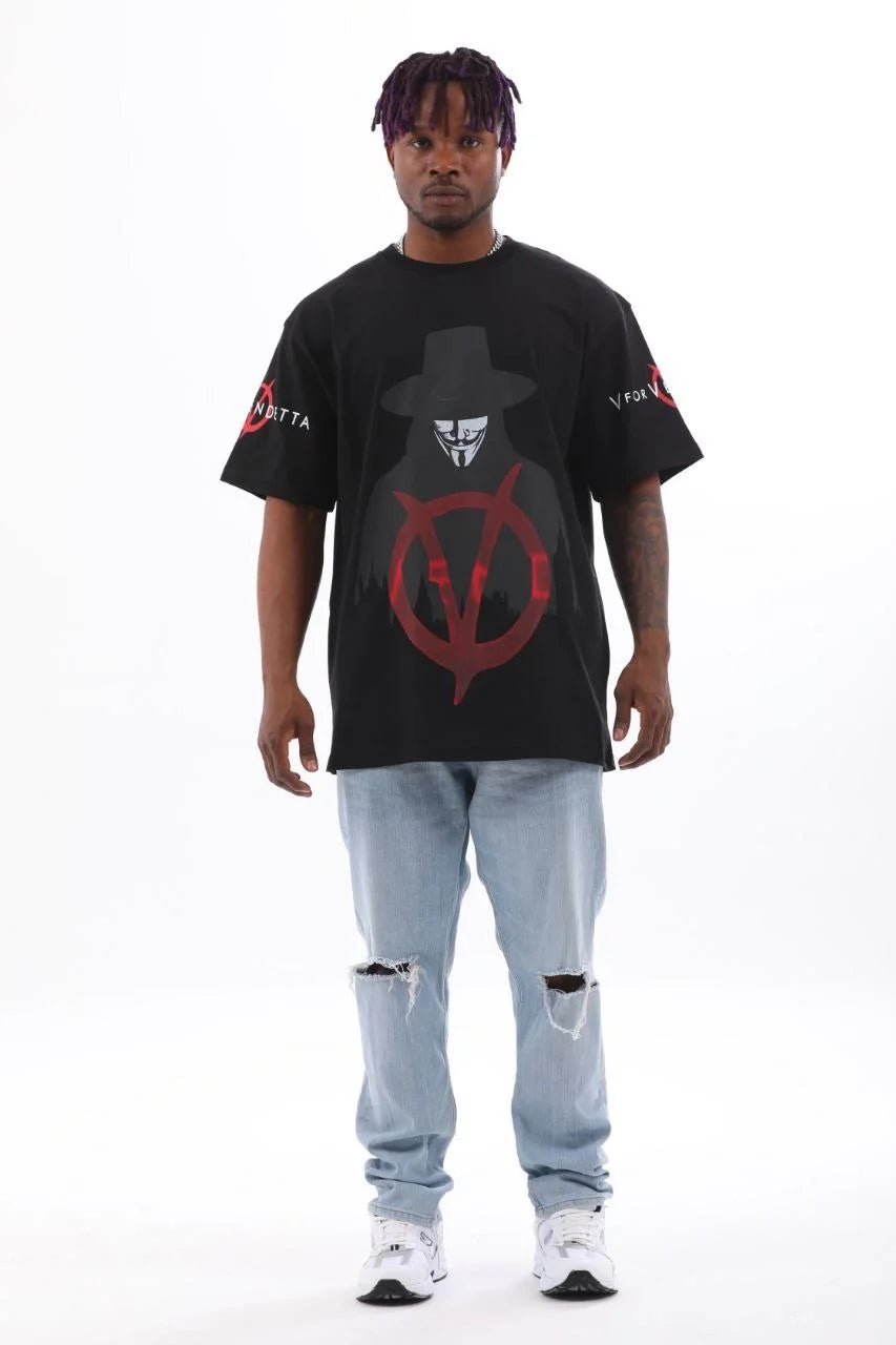 Unisex Oversize Baskılı Bisiklet Yaka T-Shirt - Gri