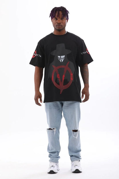 Unisex Oversize Baskılı Bisiklet Yaka T-Shirt - Gri